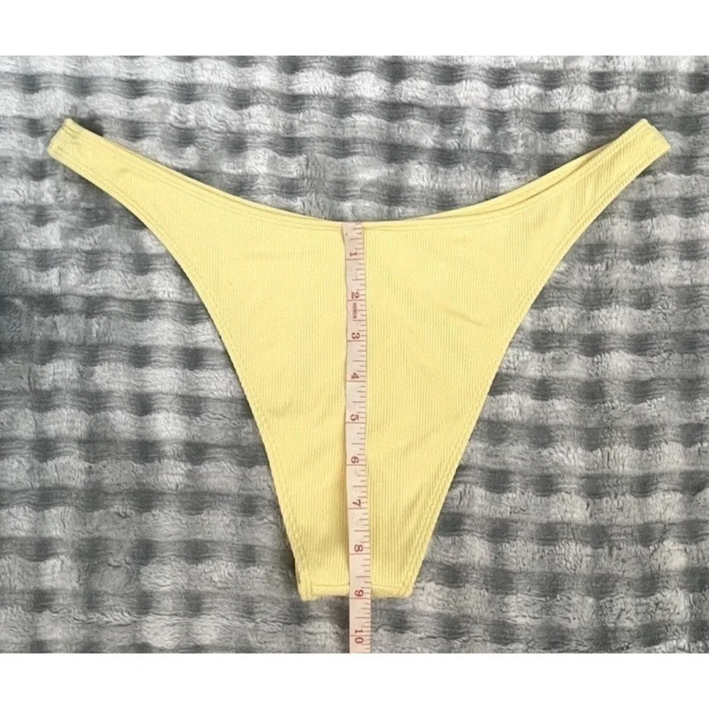 New! L*SPACE‎ Donnie Bottom Bitsy Ribbed Cheeky Bikini Bottom Daisy Yellow XL